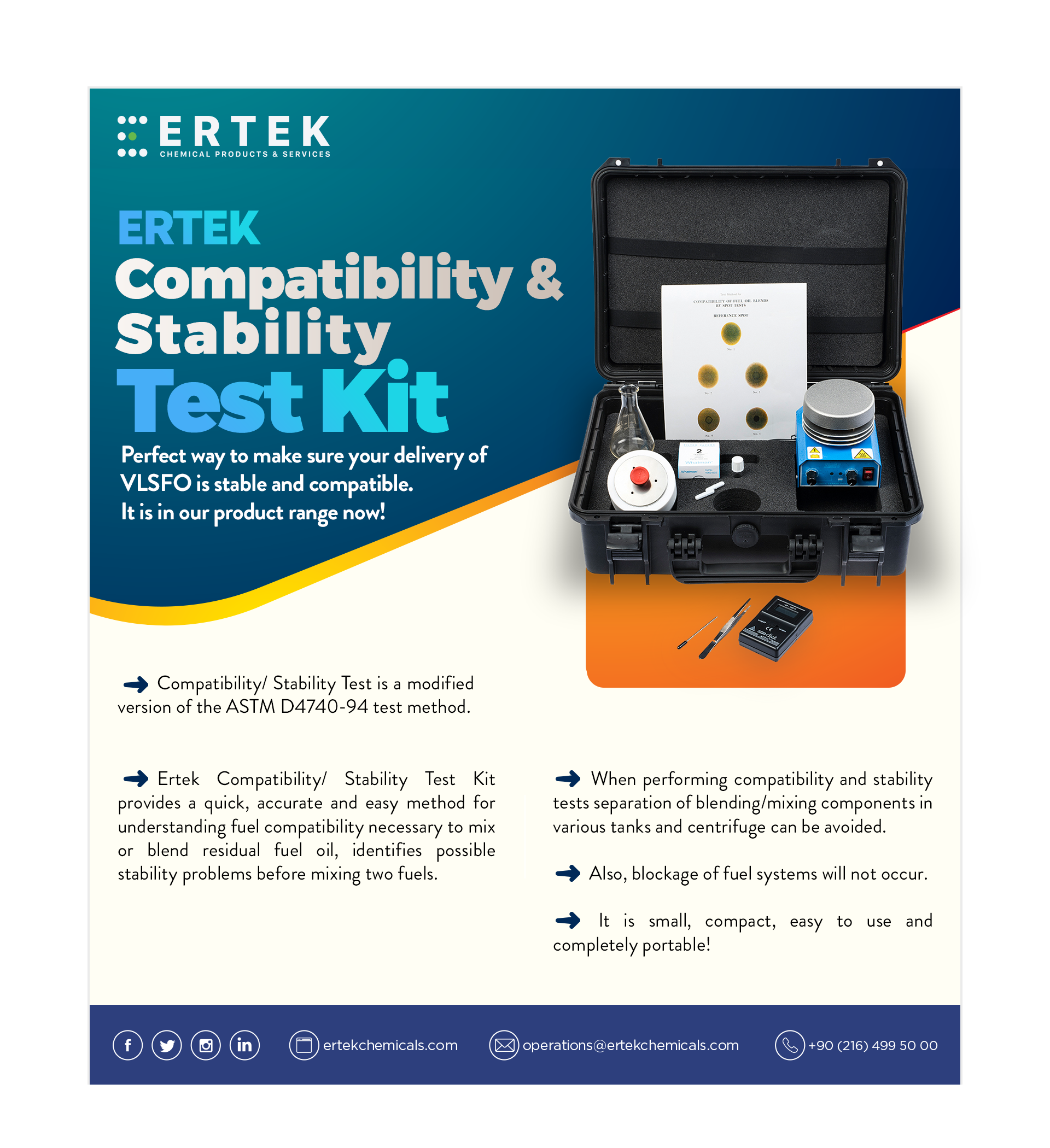 Ertek Compatibility / Stability Test Kit  Ertek Chemicals - Marine  Chemicals - Ertek Kimya - Chemical Products & Services